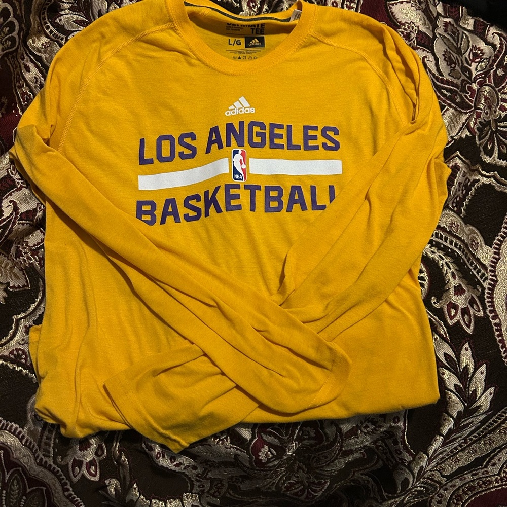 Adidas Yellow Los Angeles Basketball Crewneck